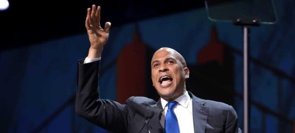 Cory Booker speaking at the 2019 California Democratic Party State Convention.