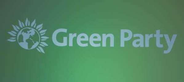 Green Party banner.
