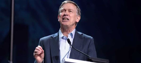 John Hickenlooper speaking at the 2019 California Democratic Party State Convention.