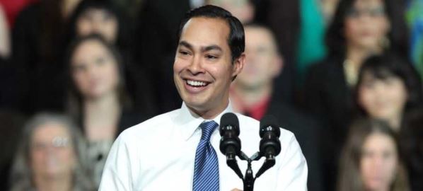 Julian Castro speaking at an event with President Barack Obama in Phoenix, Arizona.