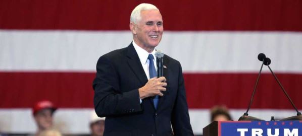 Mike Pence speaking at a campaign rally in Phoenix, Arizona.